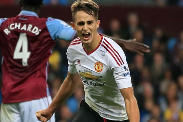 Adnan Januzaj celebrates after netting the game's only goal. Picture: PA