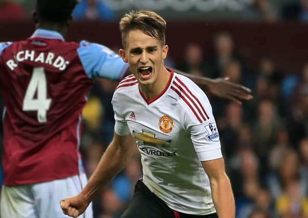 Adnan Januzaj celebrates after netting the game's only goal. Picture: PA