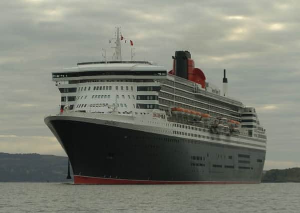 The Queen Mary 2 at anchor. Picture: Jane Barlow