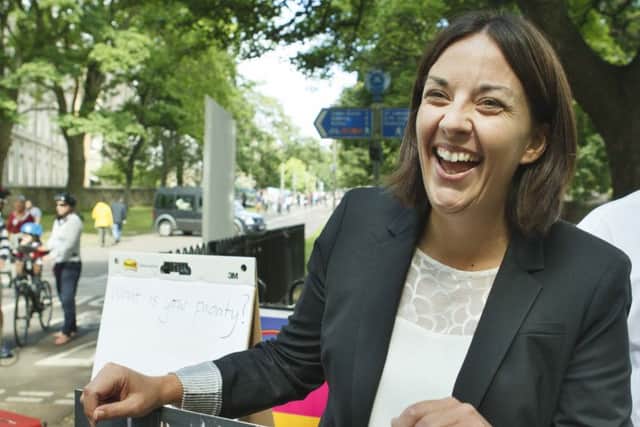 Kezia Dugdale hit the ground running with a campaigning outing to the Meadows in Edinburgh yesterday. Picture: Toby Williams