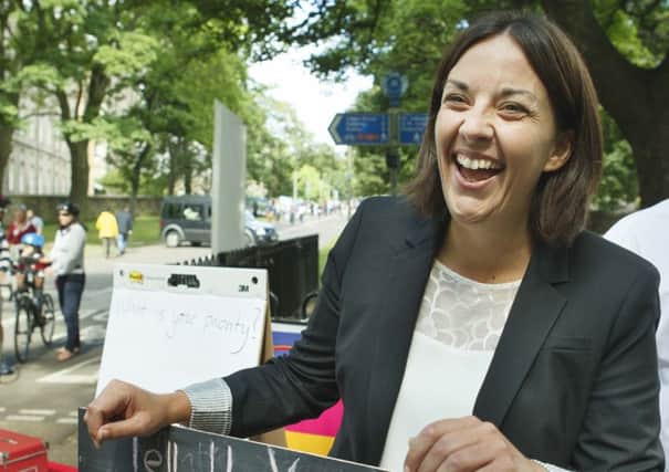 Kezia Dugdale hit the ground running with a campaigning outing to the Meadows in Edinburgh yesterday. Picture: Toby Williams