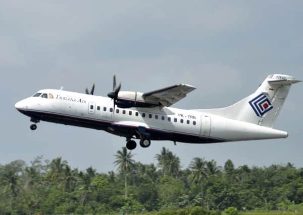 A Trigana Air Service ATR42-300 twin turboprop plane - similar to the ones that crashed with 54 people on board. Picture: AP