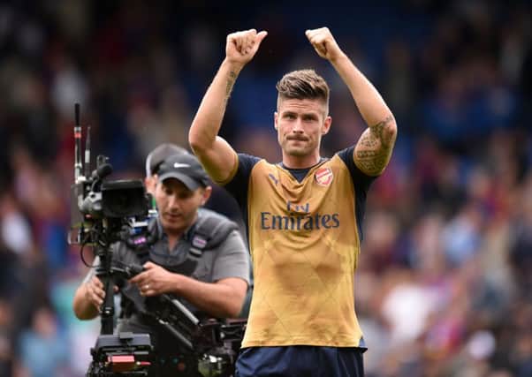 Arsenal's Olivier Giroud celebrates at the end of the match at Selhurst Park. Picture: PA