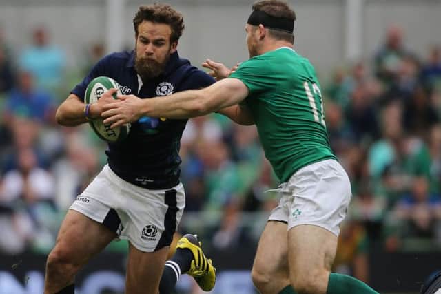 Ruaridh Jackson, playing at full back in Dublin, was full of running after missing all last season through injury. Picture: Niall Carson/PA