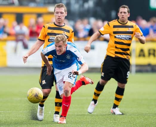 Rangers' Dean Shiels on a surging run during the Ibrox side's 51 victory over Alloa at the Indrodrill stadium on Sunday. Picture:SNS
