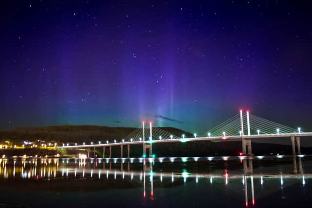 The Northern Lights over the Kessock Bridge. Picture: Hemedia/Darren Chisholm