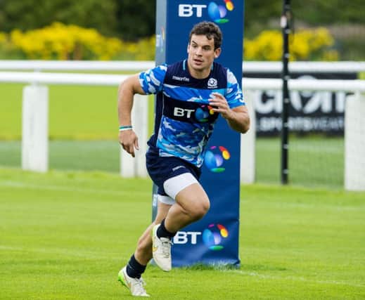 John Hardie during training at Murrayfield yesterday. Picture: SNS