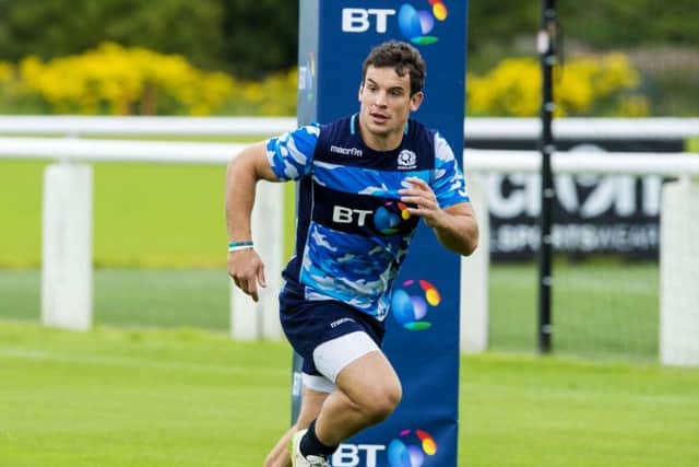 John Hardie during training at Murrayfield yesterday. Picture: SNS