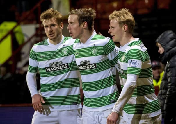 Celtic are set to line up against Malmö tonight with Stuart Armstrong, Stefan Johansen and Gary Mackay-Steven likely to form the attacking triumvirate behind Nadir Ciftci.  Picture: SNS