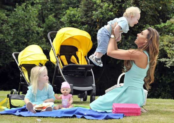 Michelle Heaton with her chilren Aaron and Faith. Picture: PA