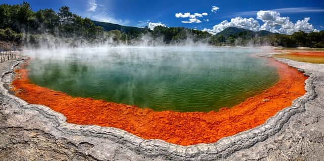 Thermal lake Champagne Pool at Wai-O-Tapu, New Zealand. Picture: Getty