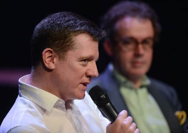 Fergus Linehan was joined by his predecessor Jonathan Mills at a panel discussion at Underbelly, which was targeted by protesters last year after booking a show funded by the Israeli government. Picture: Neil Hanna