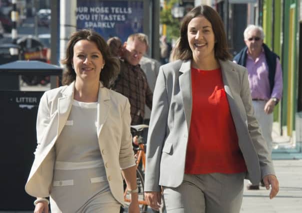 Dugdale, right, unveiled Jenny Marra MSP as a member of her front bench team. Picture: Andrew O'Brien