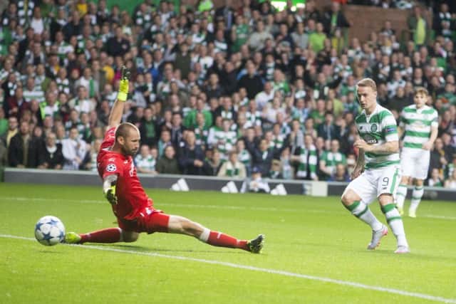 Griffiths scoring his first. The striker would net a double on the night. Picture: PA