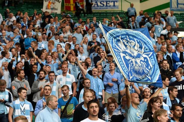 Malmo fans at Parkhead last night. Picture: SNS