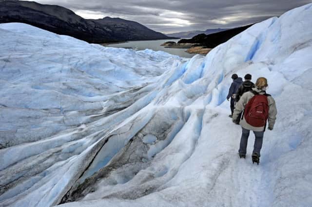 New evidence from ice-age boulders confirms predictions that man-made climate change will cause a global meltdown of glaciers like the Perito Moreno in Patagonia within a few centuries. Picture: Daniel Garcia/AFP