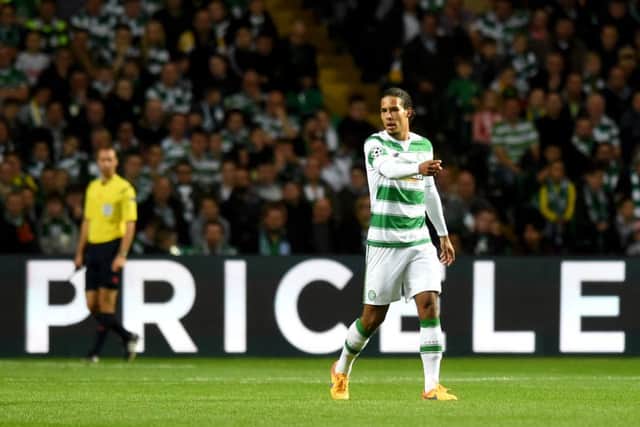 Virgil van Dijk in action for Celtic against Malmo. Picture: SNS