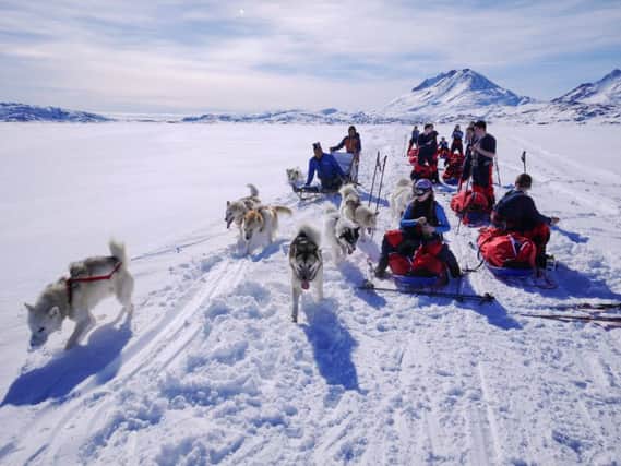 The Polar Academy expedition on its 100-mile trek in Greenland, where temperatures dropped to as low as -20C. Picture: Contributed