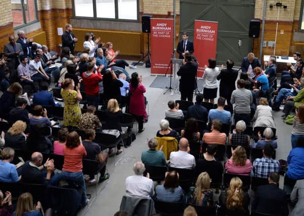 Labour leadership candidate Andy Burnham is applauded after a speech at the Peoples Museum in Manchester earlier this week. Picture: Getty Images