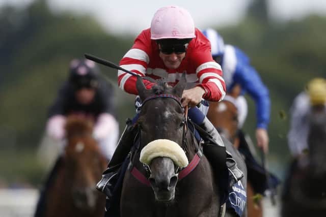 Meccas Angel, with Paul Mulrennan on board, wins The Coolmore Nunthorpe Stakes yesterday. Picture: Getty