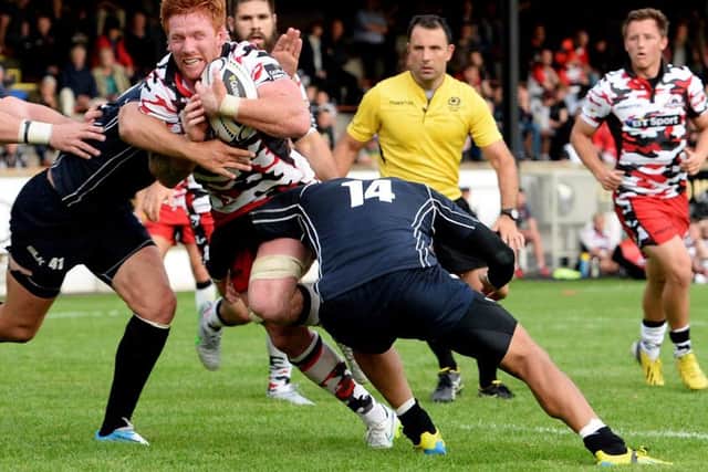 Man of the match Roddy Grant lead by example, scoring three tries. Picture: SNS Group/SRU Bill Murray
