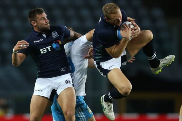 Scotland's Greig Tonks in action in Turin. Picture: Getty