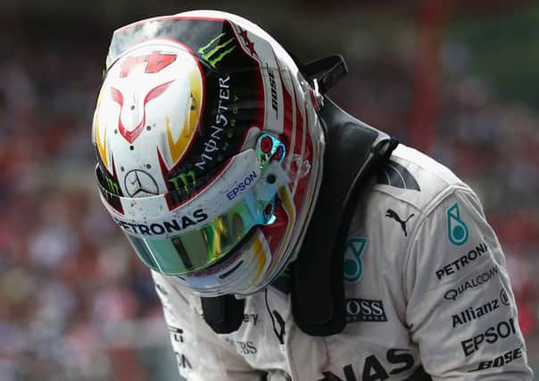 Lewis Hamilton celebrates after extending his championship lead. Picture: Getty Images