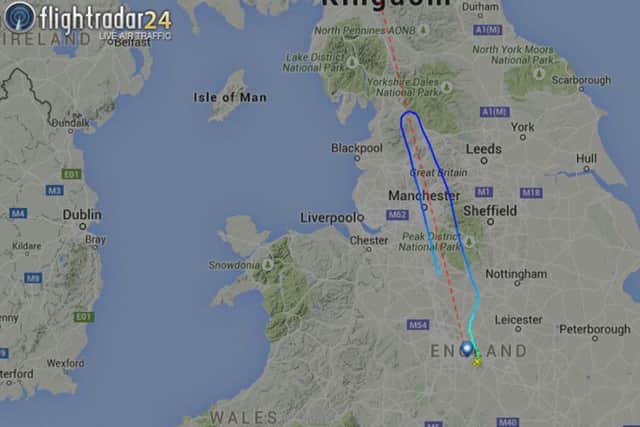 This FlightRadar screenshot shows the aircraft's route. Picture: FlightRadar24