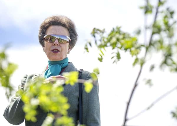 HRH The Princess Royal pictured at a wreath-laying ceremony before the tree was planted. Picture: Jane Barlow