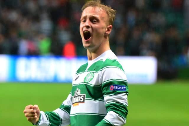 Griffiths celebrating after netting his second goal in the first leg. Picture: Getty