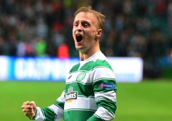 Griffiths celebrating after netting his second goal in the first leg. Picture: Getty