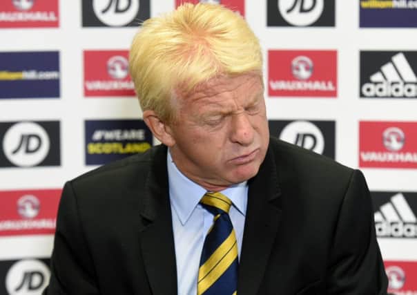 Gordon Strachan faces the media in Glasgow yesterday. Picture: SNS