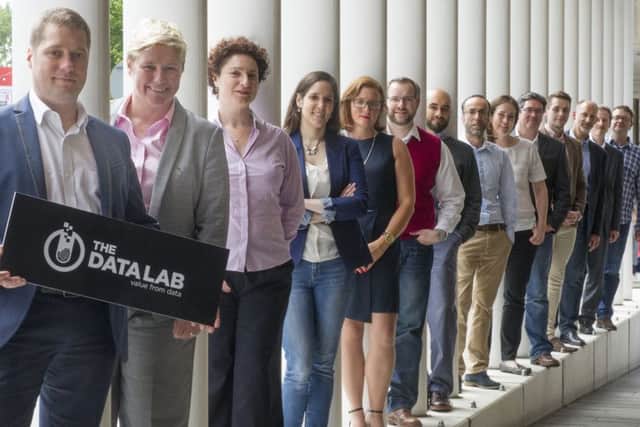Gillian Docherty, second from left, with the Data Lab team. Picture: Jane Barlow