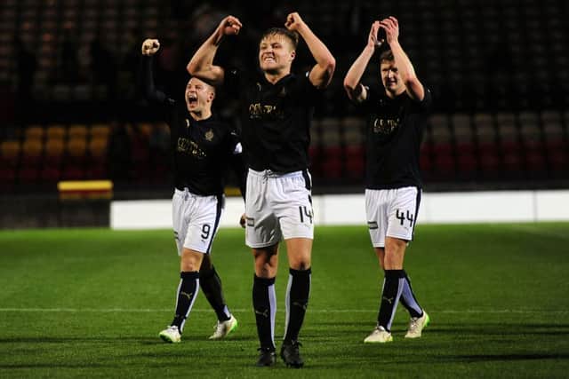 Peter Grant celebrates at the end of the game. Picture: Michael Gillen