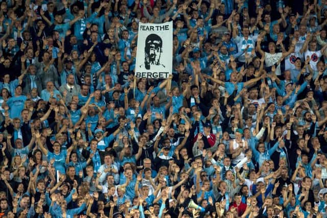 Malmos fans whip up a racket in the Swedbank Stadium on Tuesday. Picture: SNS