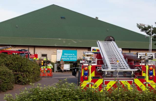 Emergency service at East Sands Leisure Centre. 19 people required hospital treatment. Picture: Hemedia