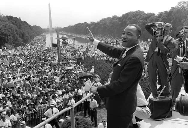 On this day in 1963 Martin Luther King made his famous "I have a dream..." speech at a rally of 200,000 people in Washington. Picture: Getty