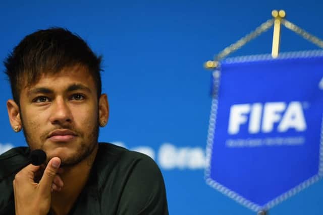 Neymar, seen at a press conference, has not signed for Limerick. Picture: Getty