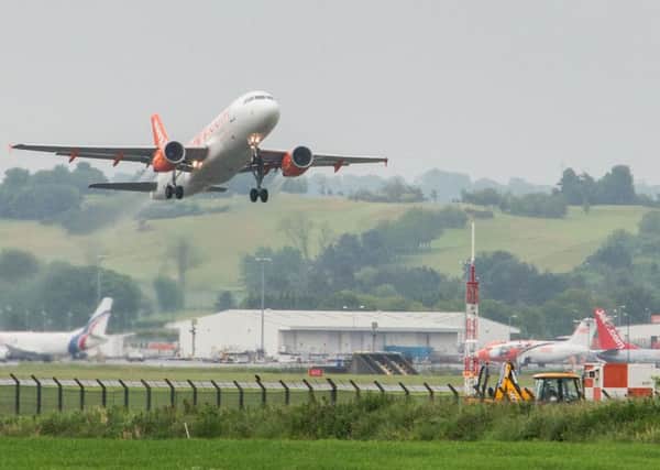 A plane takes off on the new fllight path. Picture: Ian Georgeson