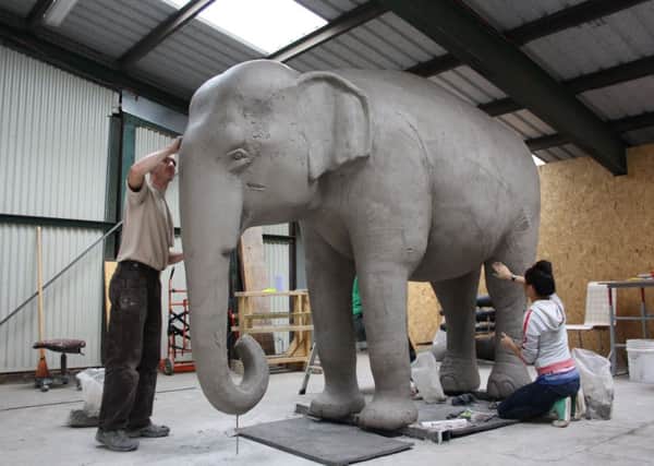The 11-tonne sculpture of an elephant by Kenny Hunter will be unveiled in Bellahouston Park on Friday. Picture: Contributed