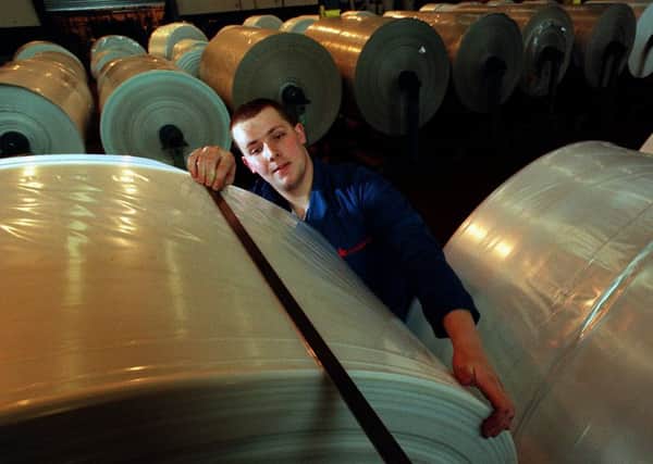 A worker at Greenock-based British Polythene Industries. Picture: TSPL