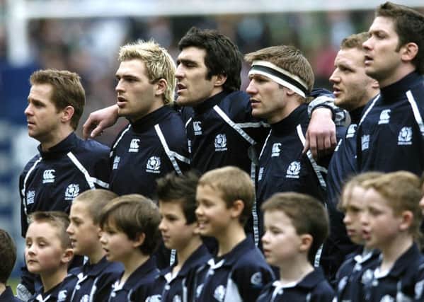 The Scotland rugby team sing the Flower of Scotland in 2007. Picture: Dan Phillips