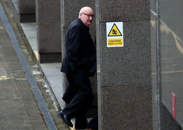 Harry Clarke, who was driving a bin lorry when it crashed killing six people, arrives at Glasgow Sheriff Court to give evidence to an inquiry into the tragedy. Picture: PA