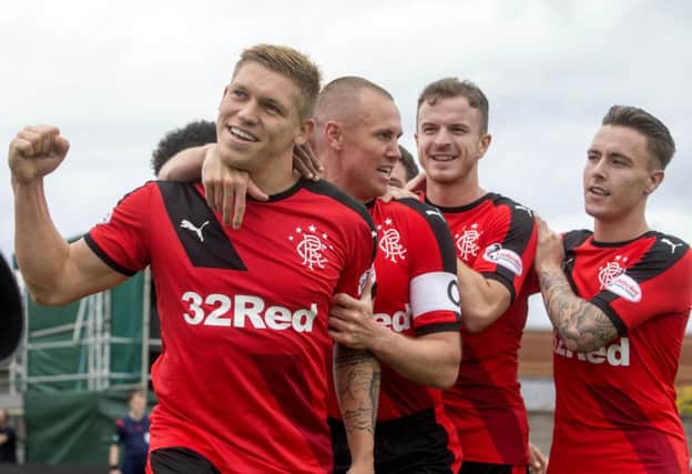 Martyn Waghorn bagged Rangers' second from the spot. Picture: PA