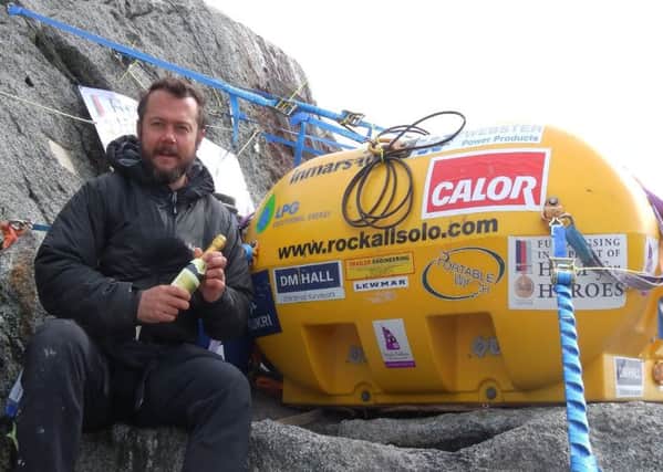 Nick Hancock and the Rockall Solo. Picture: Contributed