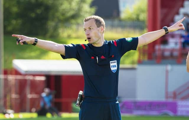 Referee Willie Collum, who sent off a Hearts player at the weekend - as Robbie Neilson had been expecting. Picture: SNS