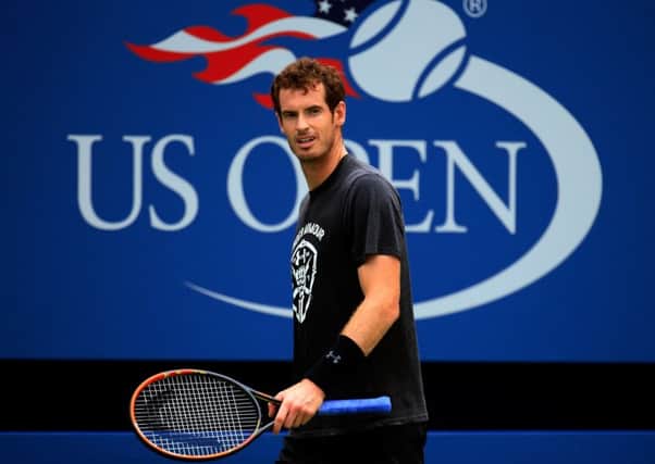 Andy Murray prepares for his US Open bid at the Billie Jean King tennis centre in New York. Picture:  Getty