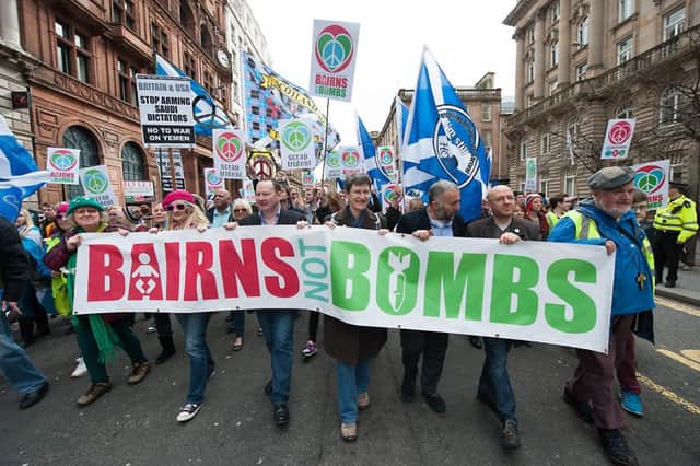 Scrap Trident demonstartion this Year. The SNP always point out that civic Scotland opposes Trident. Picture: John Devlin