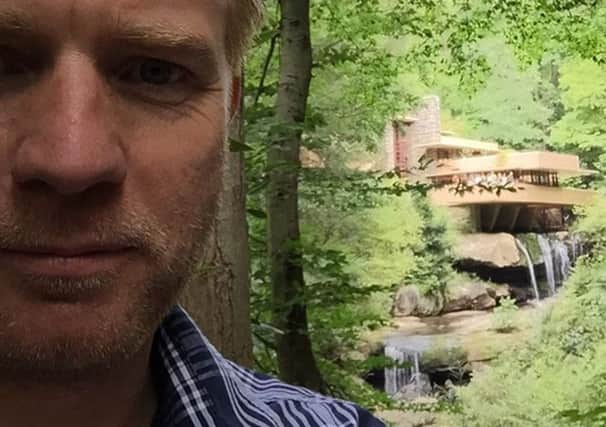 McGregor snapped a selfie with the Fallingwater house in the background. Picture: Instagram