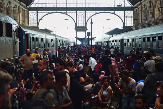 Keleti railway station in Budapest where migrants were refused access to services leaving the Hungarian hub. Picture: Getty